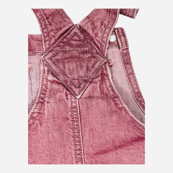 Girls Pink Denim Overall Dress Adjustable Straps Front Pocket Jumper New Size 4T - Picture 8 of 8